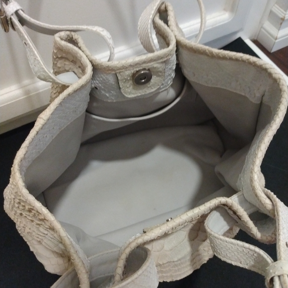 Vero Pitone Albino Python Snake Skin Handbag - Picture 3 of 10
